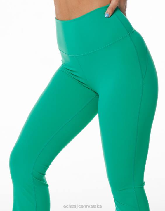 ECHT PBVJ413 odjeća smaragdno zeleno žene flare scrunch tajice