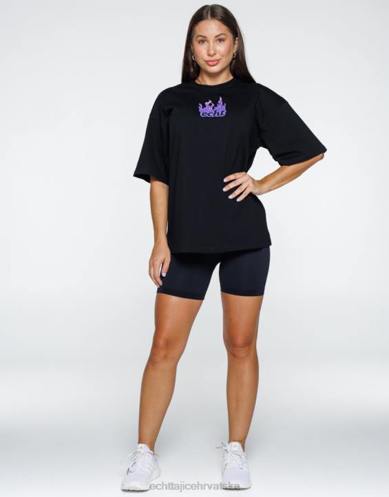 ECHT PBVJ192 odjeća crno žene fire oversize tee