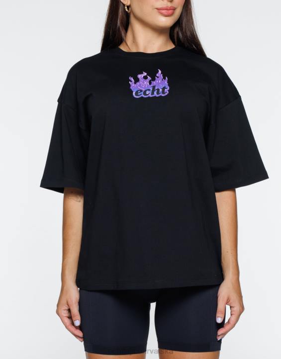 ECHT PBVJ192 odjeća crno žene fire oversize tee