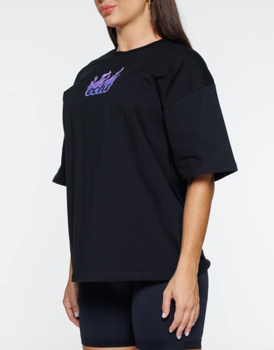ECHT PBVJ192 odjeća crno žene fire oversize tee