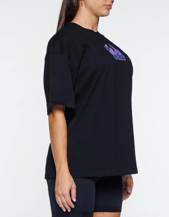 ECHT PBVJ192 odjeća crno žene fire oversize tee