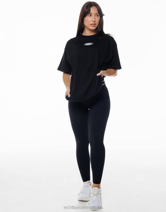 ECHT PBVJ347 odjeća crno žene klasična oversize majica